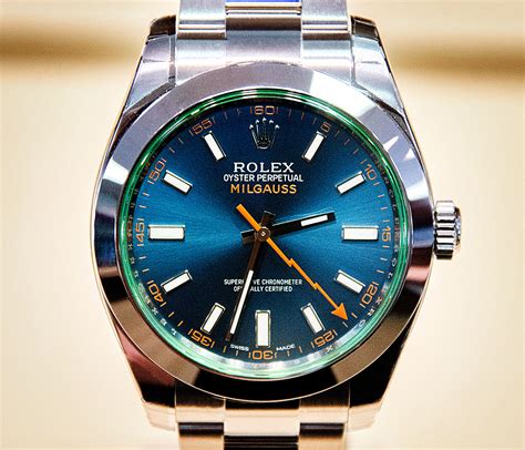 rolex milgauss fluted bezel|rolex milgauss blue.